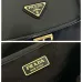 Stylish Black Prada Backpack With Leather Trim And Gold Hardware For Fashion Lovers #A49963