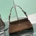Prada Enchaîne Suede Handbag (1BC262) 2025 FW - Vintage Curved Silhouette, Removable Strap, 32.5×15.5×11cm #A59987