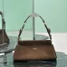 Prada Enchaîne Suede Handbag (1BC262) 2025 FW - Vintage Curved Silhouette, Removable Strap, 32.5×15.5×11cm #A59987
