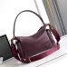 Prada Galleria Soft Shoulder Bag (2 Colors) – Burgundy/Black Leather with Gold-Tone Triangle Logo &amp; Convertible Strap #A59180