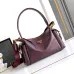 Prada Galleria Soft Shoulder Bag (2 Colors) – Burgundy/Black Leather with Gold-Tone Triangle Logo &amp; Convertible Strap #A59180