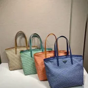 Prada Woven Tote Bags Collection in Vibrant Colors and Signature Design #A50983