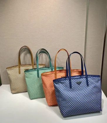Prada Woven Tote Bags Collection in Vibrant Colors and Signature Design #A50983