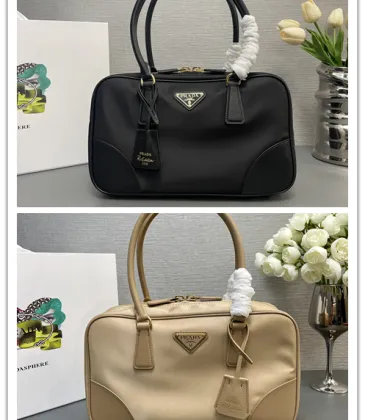 Prada Nylon Top - Handle Bags: Black & Beige Styles for Timeless Elegance and Versatility #A49965