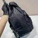 Stylish Black Prada Nylon Backpack With Leather Accents For Trendy Outfits #A49959