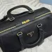 Prada Black Nylon Boston Bag With Gold - Tone Accents: A Fusion of Durability and Luxury #A49967