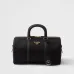 Prada Black Nylon Boston Bag With Gold - Tone Accents: A Fusion of Durability and Luxury #A49967