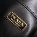 Prada Re-Edition Bucket Bag (4 Colors) – Red/Black/White/Brown Fabric with Gold-Tone Chain &amp; Triangle Logo #A59177