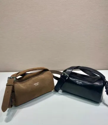 Chic Prada Barrel Bags In Suede And Leather For Fashion - Forward Styling #A49961