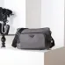 PRADA Men's Dark Gray Re-Nylon Crossbody Messenger Bag with Detachable Pouch – Iconic Triangle Logo Adjustable Strap #A58757