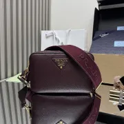 Prada BH082 Versatile Leather Tote Bag - Burgundy Top Version with Adjustable Logo Straps #A59495 Prada BH082 Versatile Leather Tote Bag - Burgundy Top Version with Adjustable Logo Straps #A59495