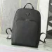 Prada Saffiano Leather Backpacks In Black And Grey With Signature Triangle Logo #A50840
