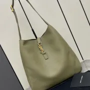 Stylish Saint Laurent Hobo Bag in Olive Green Leather with Iconic Gold Hardware#A50105