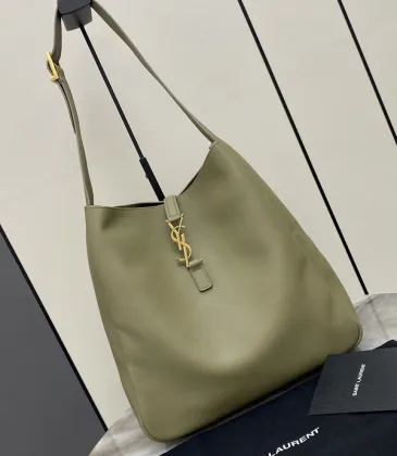 Stylish Saint Laurent Hobo Bag in Olive Green Leather with Iconic Gold Hardware#A50105