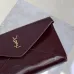 SAINT LAURENT Cassandra Envelope Clutch – Burgundy Smooth Leather with Gold YSL Logo (Detachable Chain Strap) #A58784