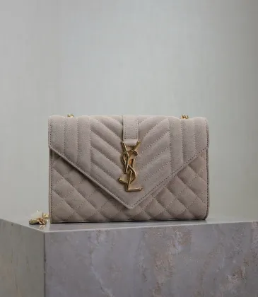 SAINT LAURENT Cassandra Envelope Crossbody Bag Set – Tan Leather-Suede & Black Velvet with Gold YSL Logo (Detachable Chain Strap) #A58774 SAINT LAURENT Cassandra Envelope Crossbody Bag Set – Tan Leather-Suede & Black Velvet with Gold YSL Logo (Detachable Chain Strap) #A58774