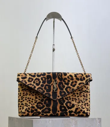 SAINT LAURENT Cassandra Envelope Shoulder Bag – Leopard-Print Calf Hair with Gold YSL Logo #A58764 SAINT LAURENT Cassandra Envelope Shoulder Bag – Leopard-Print Calf Hair with Gold YSL Logo #A58764