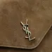 SAINT LAURENT Cassandra Large Envelope Shoulder Bag – Tan Suede with Gold YSL Logo (Detachable Chain Strap) #A58782