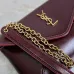 SAINT LAURENT Cassandre Envelope Chain Pouch – Hot Wine Lambskin Leather with Gold YSL Logo #A58760
