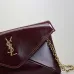SAINT LAURENT Cassandre Envelope Chain Pouch – Hot Wine Lambskin Leather with Gold YSL Logo #A58760