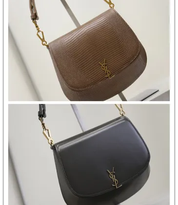 SAINT LAURENT Kaia Small Saddle Bag Set – Brown Croc-Embossed & Black Smooth Leather with Gold YSL Logo #A58765 SAINT LAURENT Kaia Small Saddle Bag Set – Brown Croc-Embossed & Black Smooth Leather with Gold YSL Logo #A58765