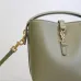 SAINT LAURENT Le 5 à 7 Small Bucket Bag – Olive Green Smooth Leather with Gold YSL Logo (Adjustable Crossbody Strap) #A58781