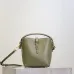 SAINT LAURENT Le 5 à 7 Small Bucket Bag – Olive Green Smooth Leather with Gold YSL Logo (Adjustable Crossbody Strap) #A58781