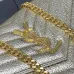 Glamorous Saint Laurent Metallic Gold Chain Wallet with Iconic YSL Logo Detailing #A50104