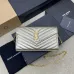 Glamorous Saint Laurent Metallic Gold Chain Wallet with Iconic YSL Logo Detailing #A50104