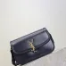 SAINT LAURENT Solferino Small Shoulder Bag – Black Croc-Embossed Patent Leather with Gold YSL Cassandre Closure  #A58759