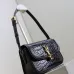 SAINT LAURENT Solferino Small Shoulder Bag – Black Croc-Embossed Patent Leather with Gold YSL Cassandre Closure  #A58759