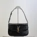 SAINT LAURENT Solferino Small Shoulder Bag – Black Croc-Embossed Patent Leather with Gold YSL Cassandre Closure  #A58759