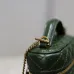 Saint Laurent 819285 GABY Mini Chain Cosmetic Bag - Dark Green Quilted Leather with Detachable Strap #A59505
