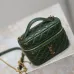 Saint Laurent 819285 GABY Mini Chain Cosmetic Bag - Dark Green Quilted Leather with Detachable Strap #A59505