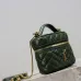 Saint Laurent 819285 GABY Mini Chain Cosmetic Bag - Dark Green Quilted Leather with Detachable Strap #A59505