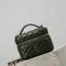 Saint Laurent 819285 GABY Mini Chain Cosmetic Bag - Dark Green Quilted Leather with Detachable Strap #A59505