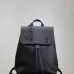 Saint Laurent Black Leather City Backpack with Metal Plaque Detail #A54607