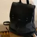 Saint Laurent Black Leather City Backpack with Metal Plaque Detail #A54607