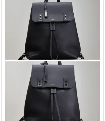 Saint Laurent Black Leather City Backpack with Metal Plaque Detail #A54607