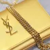 Saint Laurent CASSANDRE Chain Wallet (743364) - Gold, Italian Leather, Detachable Strap, 23×14×3cm #A59997