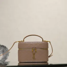 Saint Laurent GABY MINI Quilted Leather Vanity Case 18×11×6.5cm #A65022