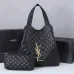 Yves Saint Laurent Black Quilted Leather Tote Bag With Gold Logo And Matching Pouch #A50844