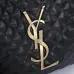 Yves Saint Laurent Black Quilted Leather Tote Bag With Gold Logo And Matching Pouch #A50844
