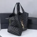 Yves Saint Laurent Black Quilted Leather Tote Bag With Gold Logo And Matching Pouch #A50844