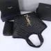 Yves Saint Laurent Black Quilted Leather Tote Bag With Gold Logo And Matching Pouch #A50844