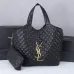 Yves Saint Laurent Black Quilted Leather Tote Bag With Gold Logo And Matching Pouch #A50844