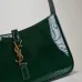 Yves Saint Laurent Green Patent Leather Hobo Bag With Gold Logo And Structured Design #A50817