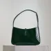 Yves Saint Laurent Green Patent Leather Hobo Bag With Gold Logo And Structured Design #A50817