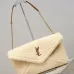 Saint Laurent Shearling Envelope Chain Clutch (769307) - Leopard Texture, Convertible Strap, 29.5×18×4.5cm #A59994