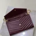 YSL Quilted Envelope Bag With Gold Chain Strap And Iconic Logo In Olive Green #A50333